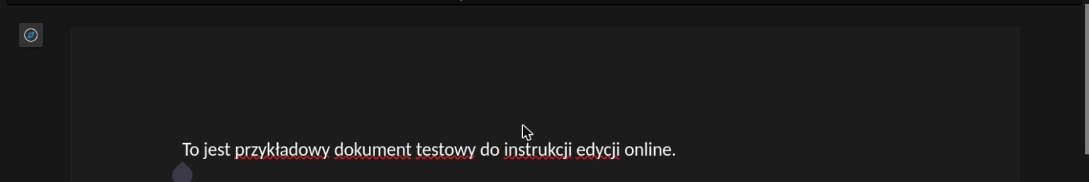 Treść dokumentu wpisana w edytorze