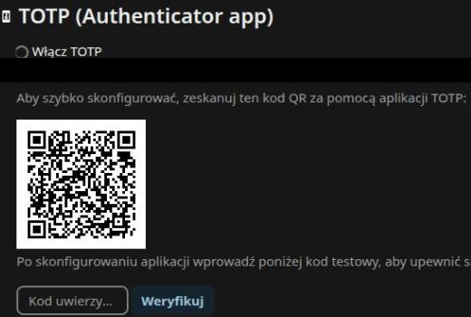 Kod QR do zeskanowania aplikacją uwierzytelniającą